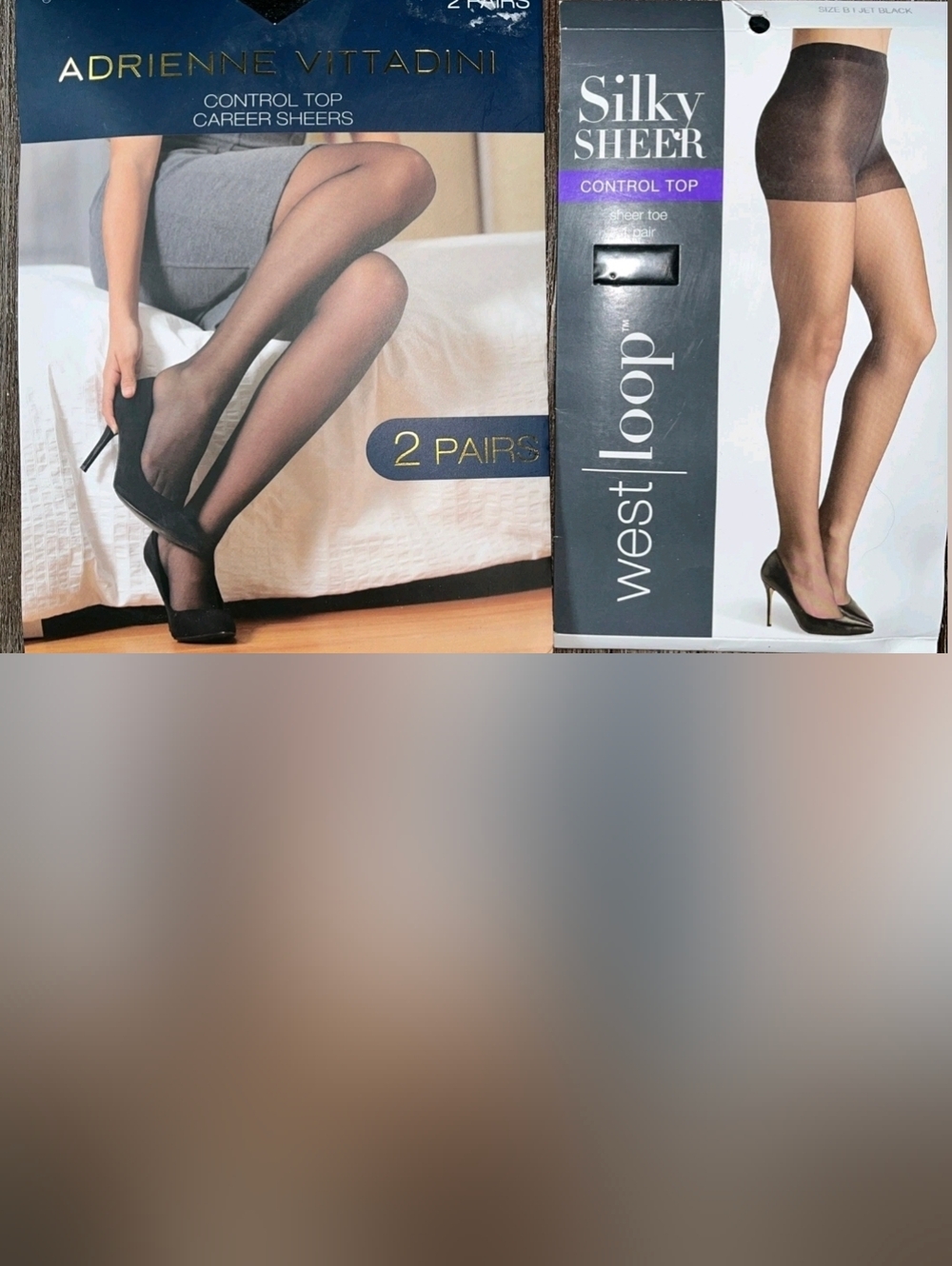 Westloop Silky Sheer & 2 Pack Adrienne Vittadini Control Top Sheer Black Size B